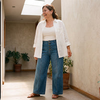 Pantalón Sport Palazzo de Lyocell Azul lifestyle