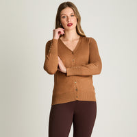 Cardigan Manga Larga Camel Lorenzo Di Pontti