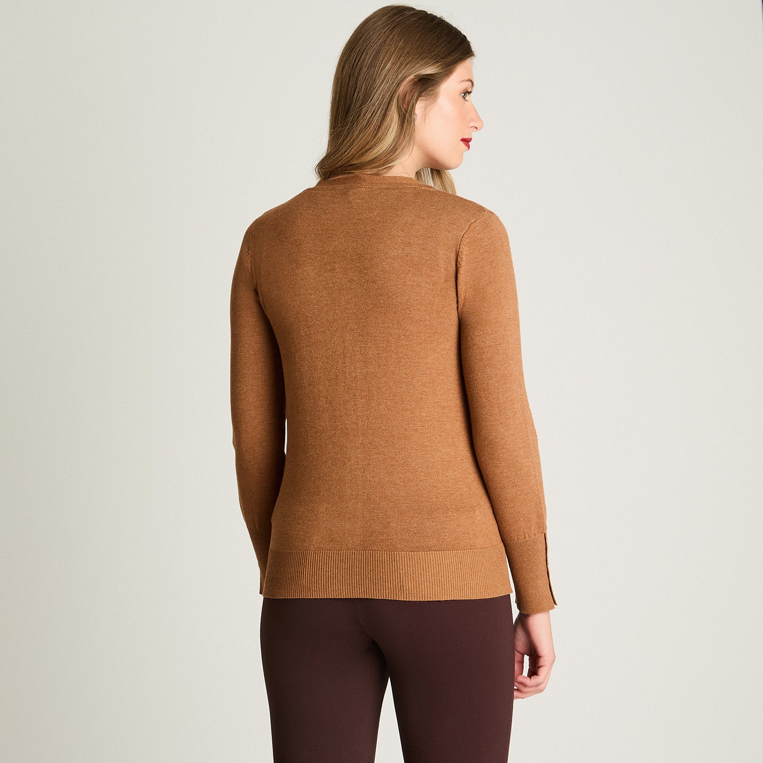 Cardigan Manga Larga Camel Lorenzo Di Pontti