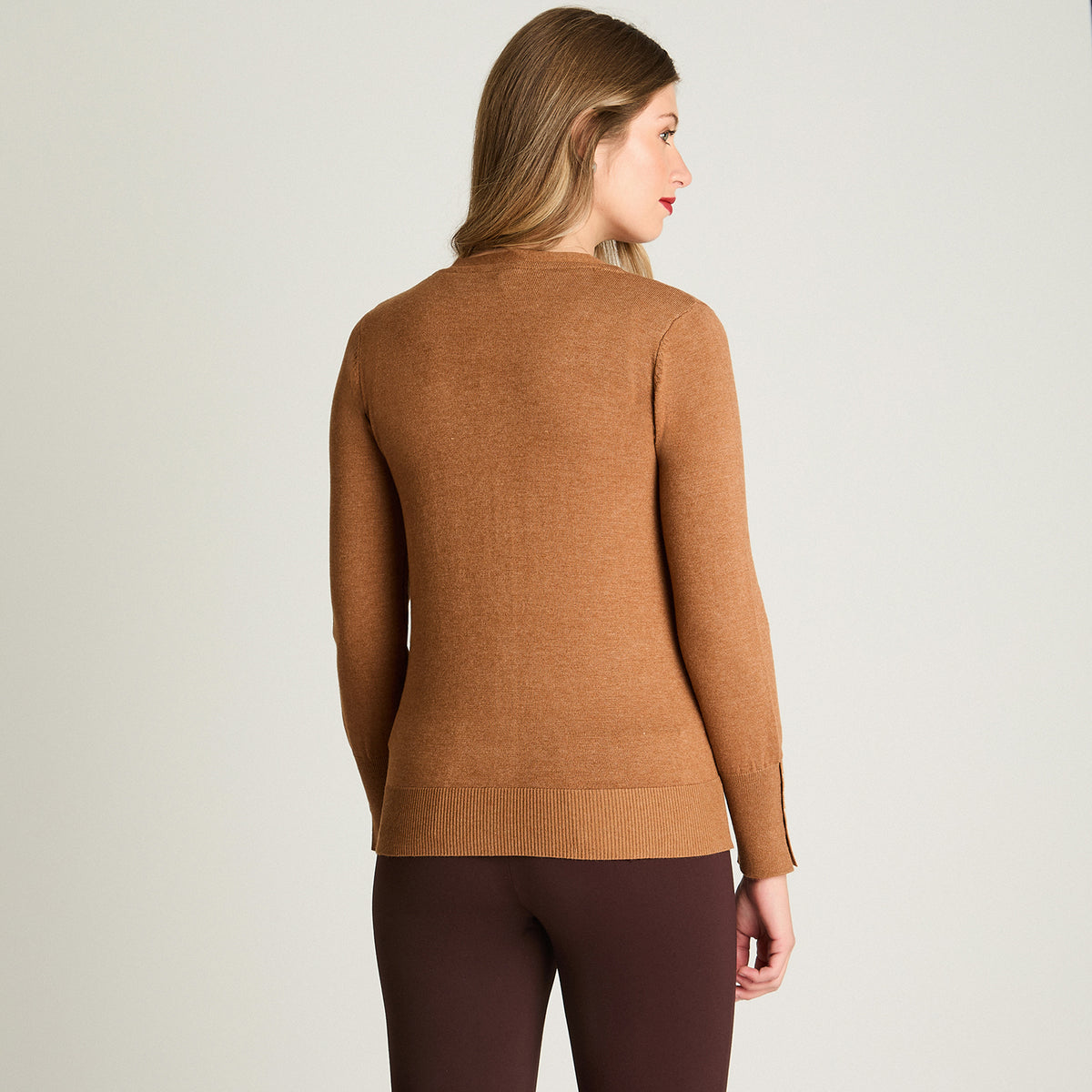 Cardigan Manga Larga Camel Lorenzo Di Pontti
