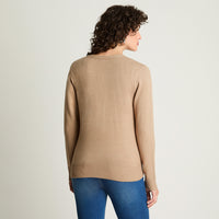 Cardigan Cuello V Básico Camel Curvi