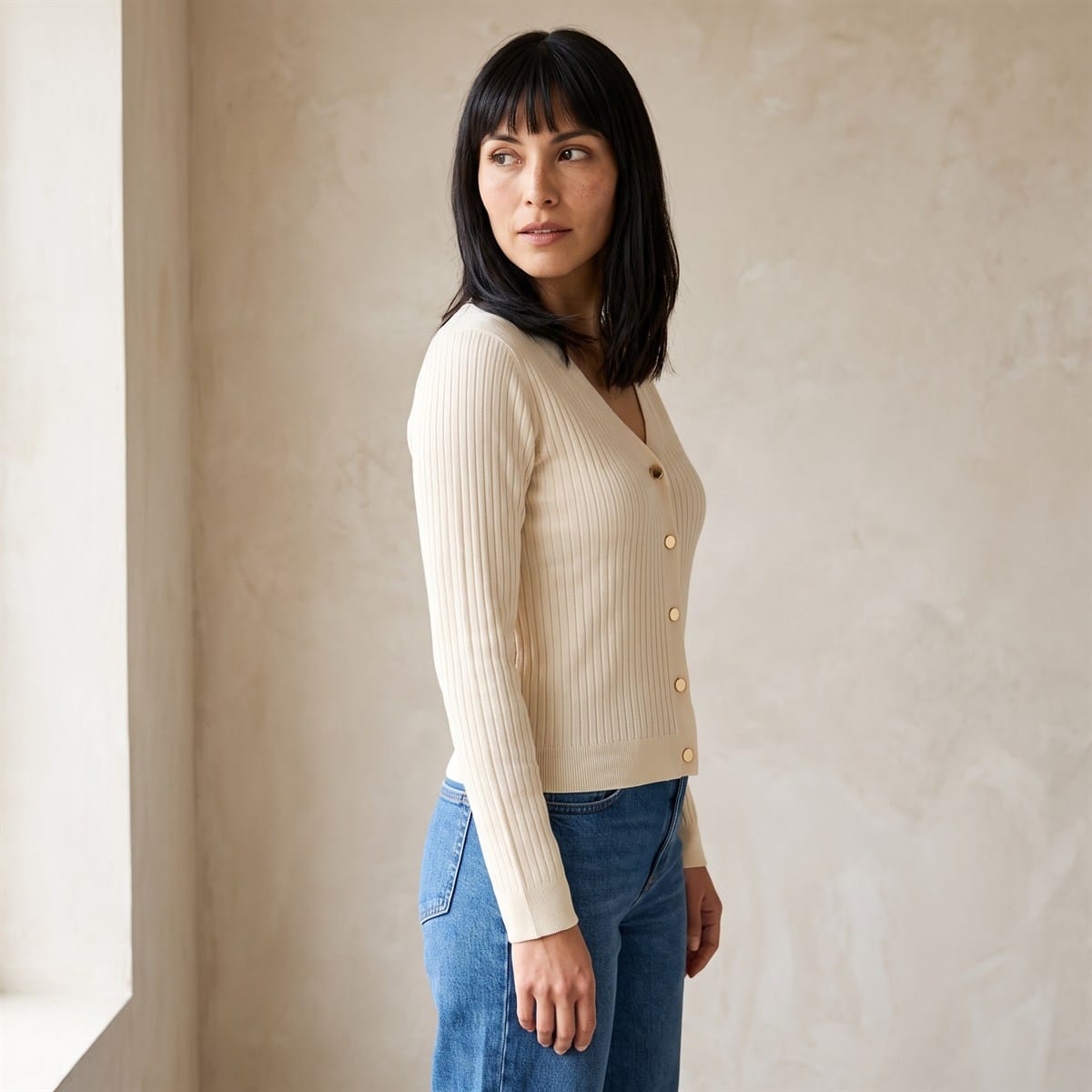 Cardigan Arena con Ribete Contraste lifestyle