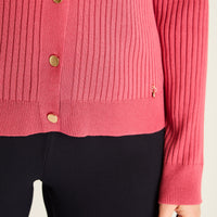 Cardigan Rosado Manga Larga Elasticidad Media Sin Forro Calce Normal