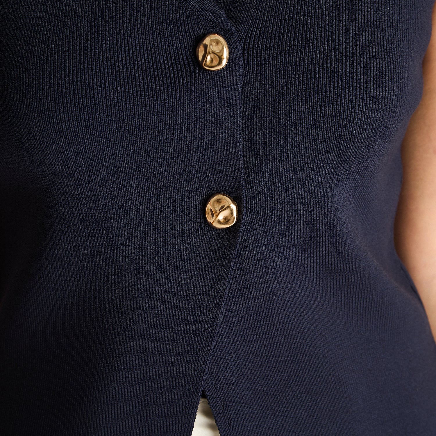 Cardigan Azul sin Mangas