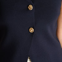 Cardigan Azul sin Mangas