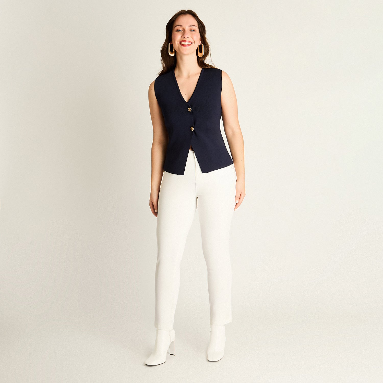 Cardigan Azul sin Mangas