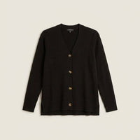 Cardigan Negro Escote V con Botones Carey en plano