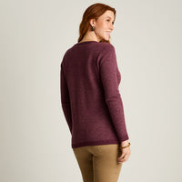 Cardigan Burdeo Manga Larga Elasticidad Media Sin Forro Calce Normal Tela Tejido