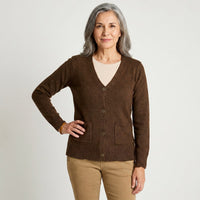 Cardigan Cafe Manga Larga en modelo adulta