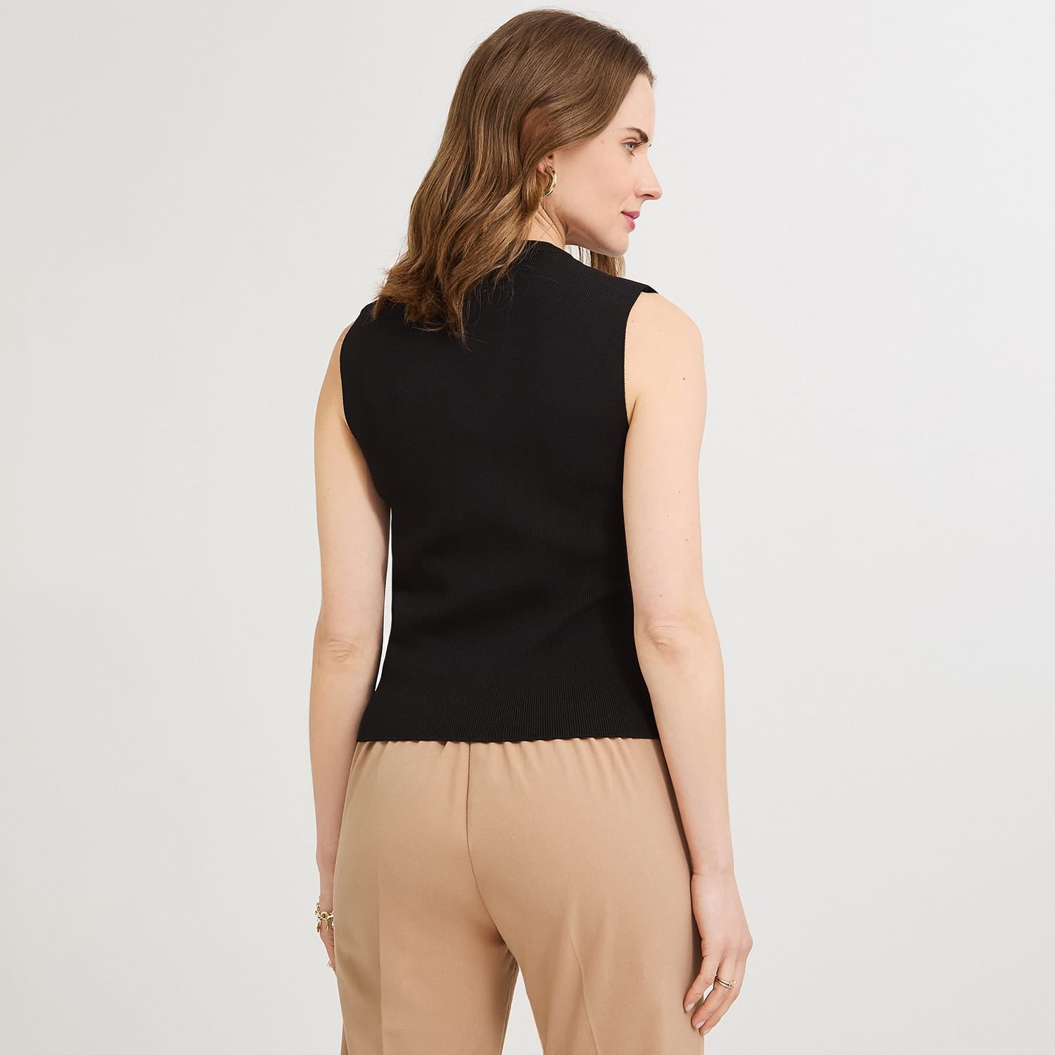 Cardigan sin Mangas Escote V Negro