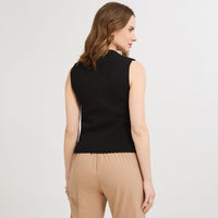 Cardigan sin Mangas Escote V Negro