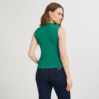 Cardigan sin Mangas Escote V Verde