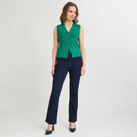 Cardigan sin Mangas Escote V Verde