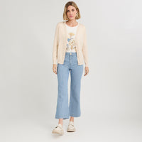 Cardigan con Aplicación de Strass Beige