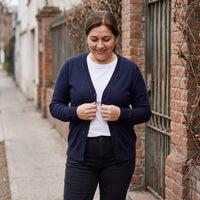 Cárdigan con Aplicación de Strass Azul lifestyle