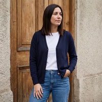 Cárdigan con Aplicación de Strass Azul lifestyle