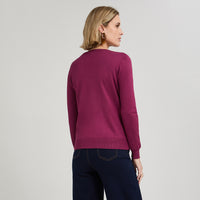 Cardigan con Aplicación de Strass Morado