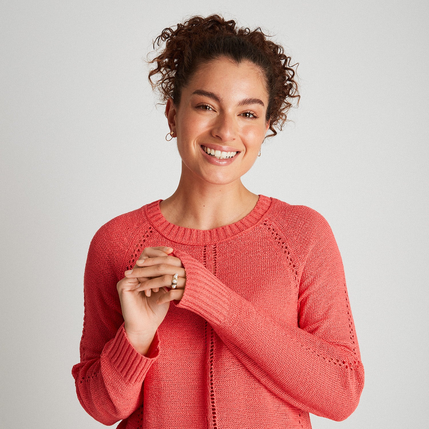 Sweater Calado Coral