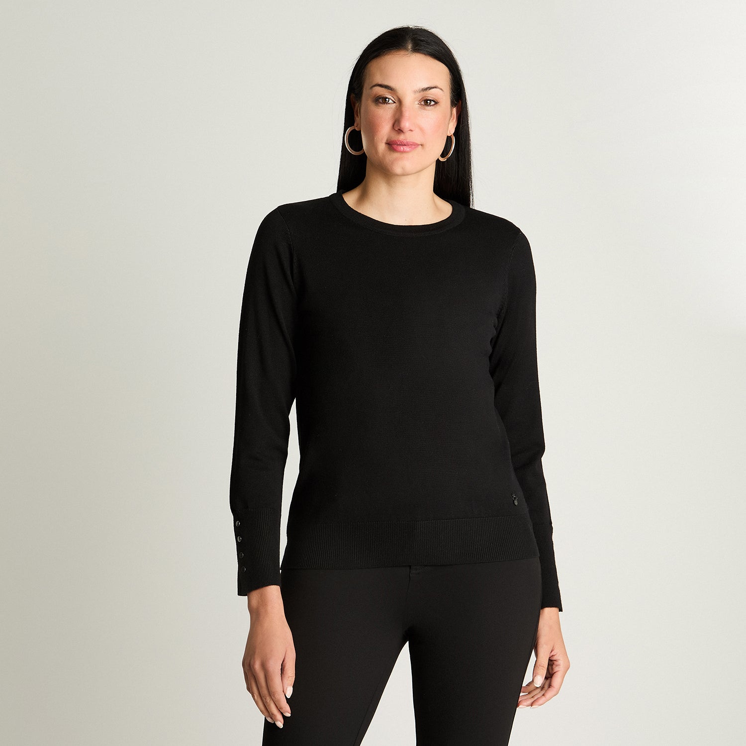 Sweater Escote Redondo Negro Lorenzo Di Pontti