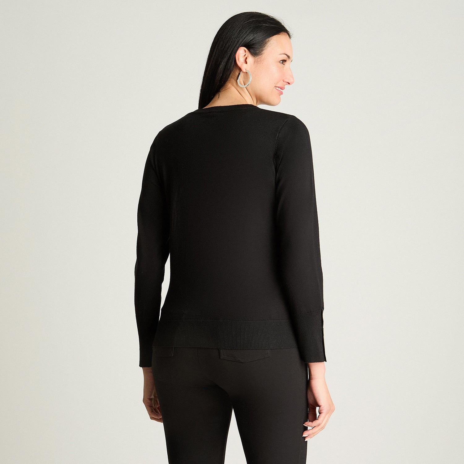 Sweater Escote Redondo Negro Lorenzo Di Pontti