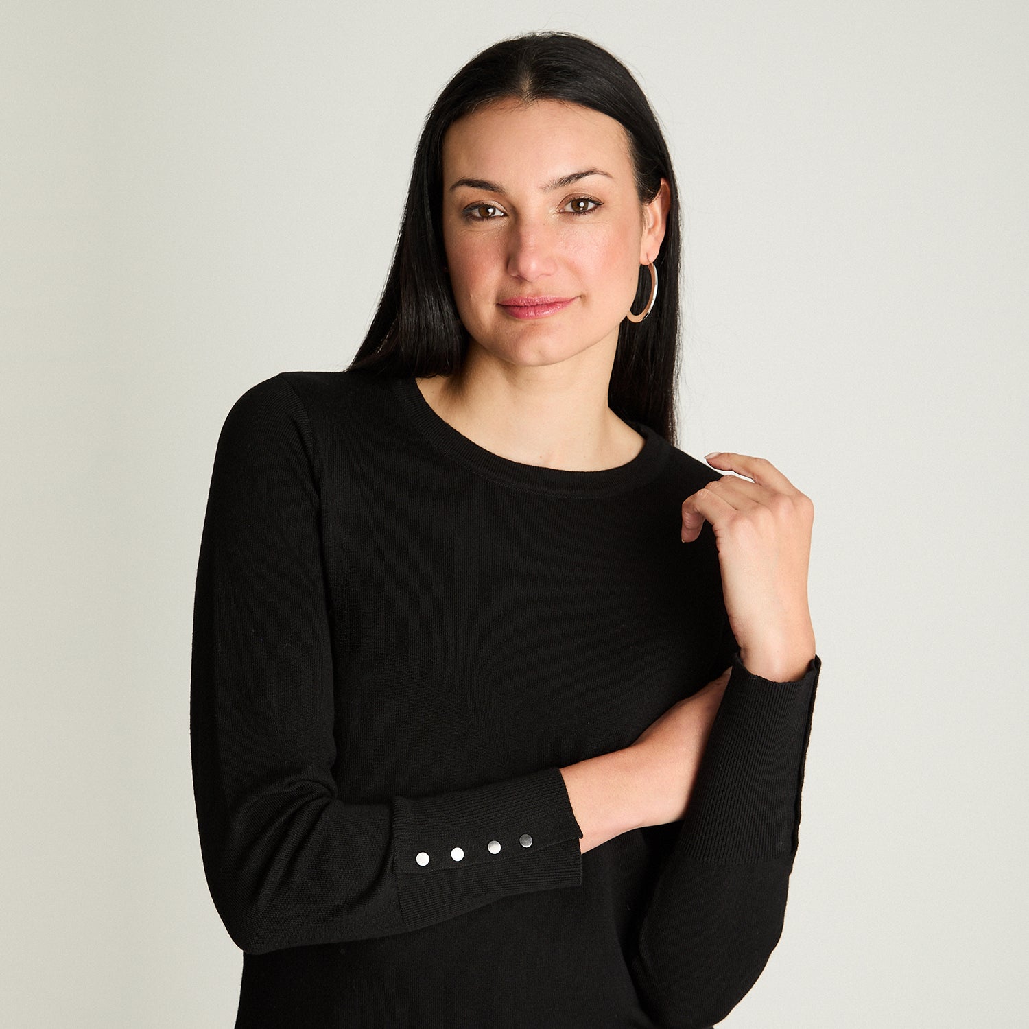 Sweater Escote Redondo Negro Lorenzo Di Pontti