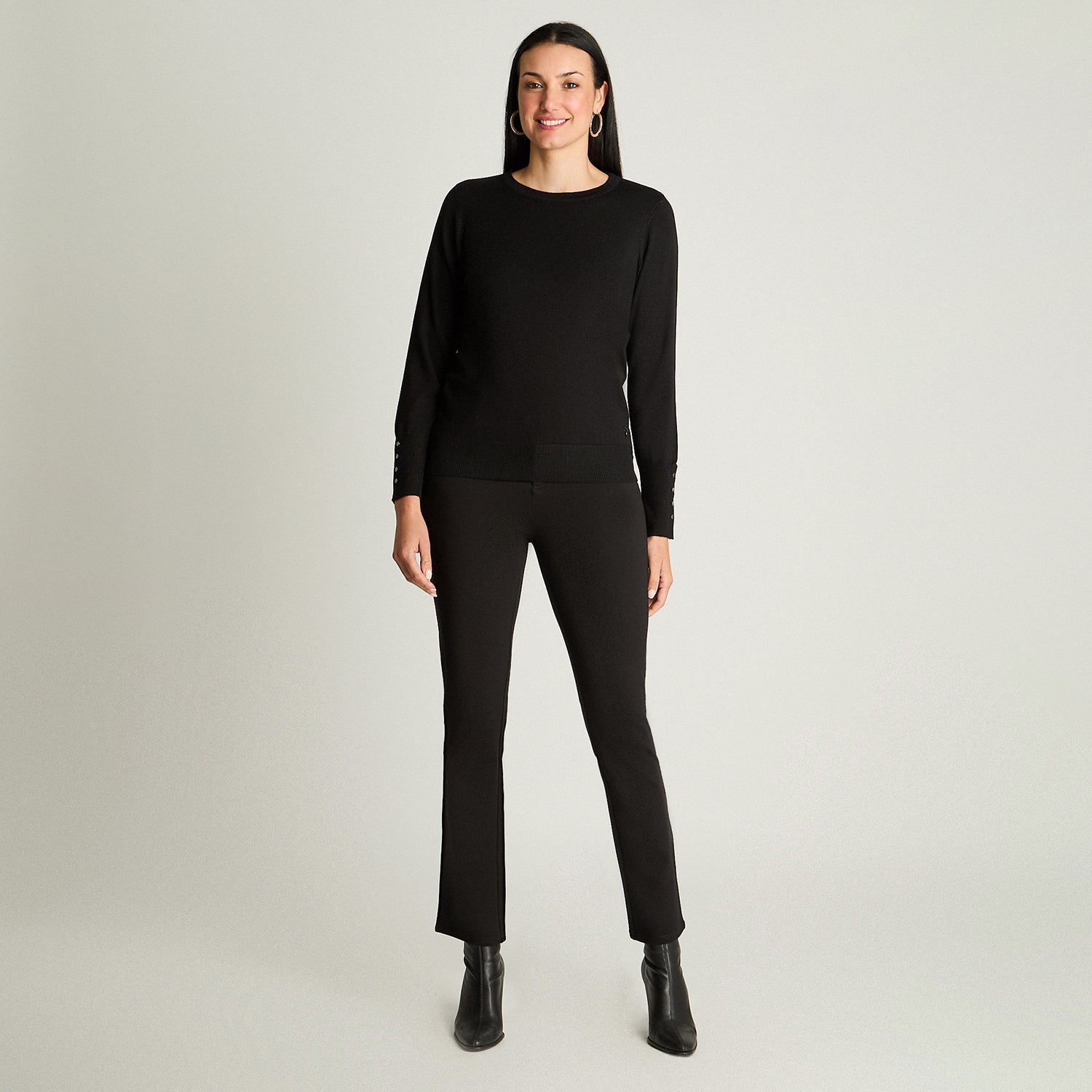 Sweater Escote Redondo Negro Lorenzo Di Pontti