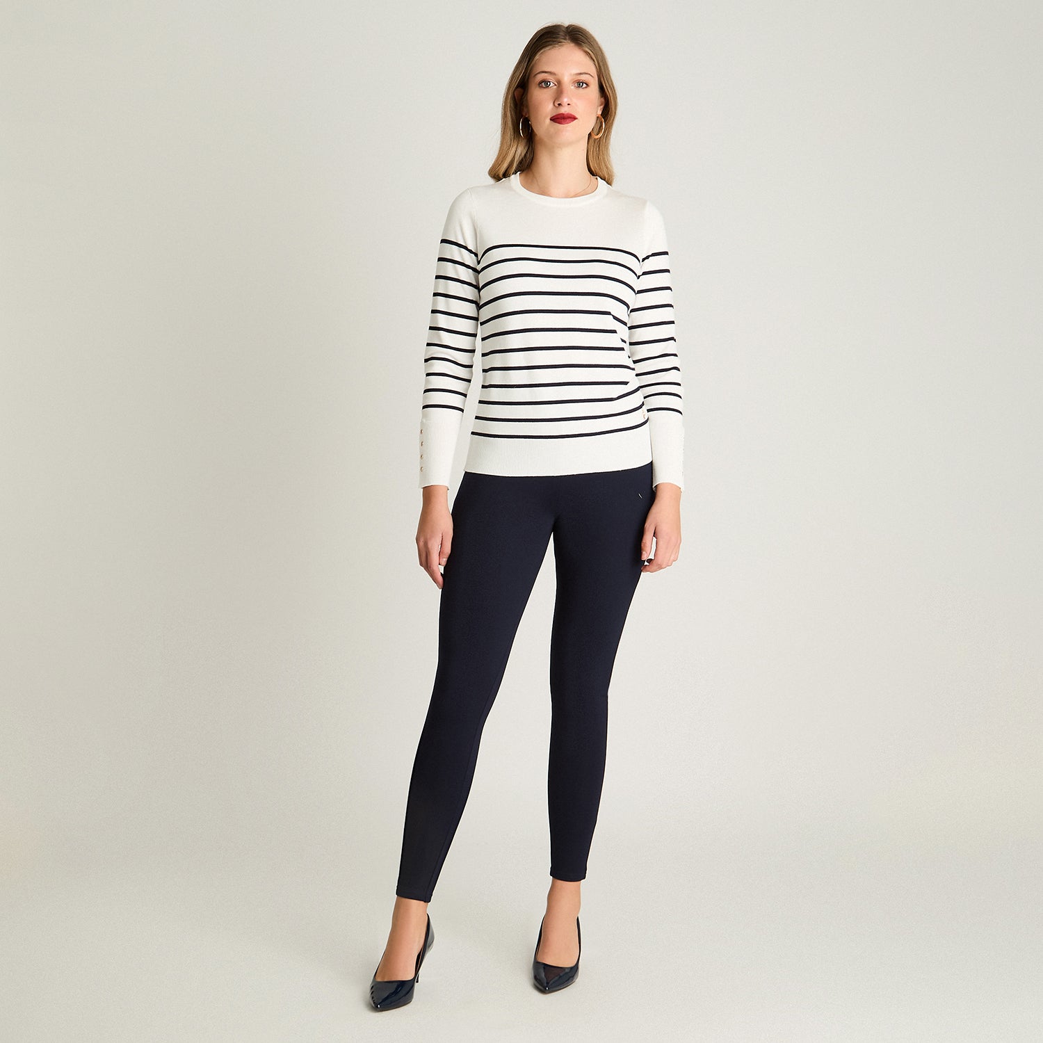 Sweater Escote Redondo Crudo Lorenzo Di Pontti