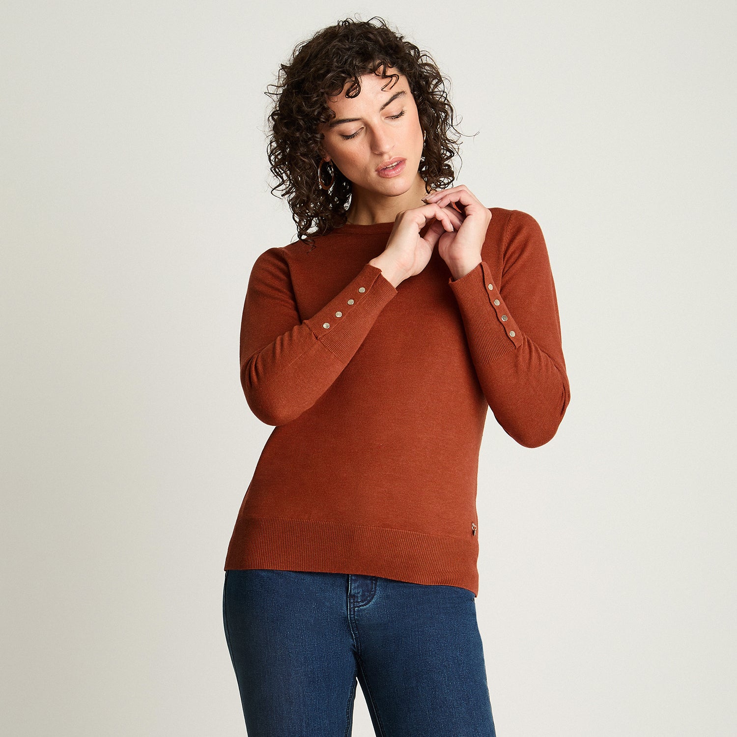 Sweater Escote Redondo Terracota Lorenzo Di Pontti