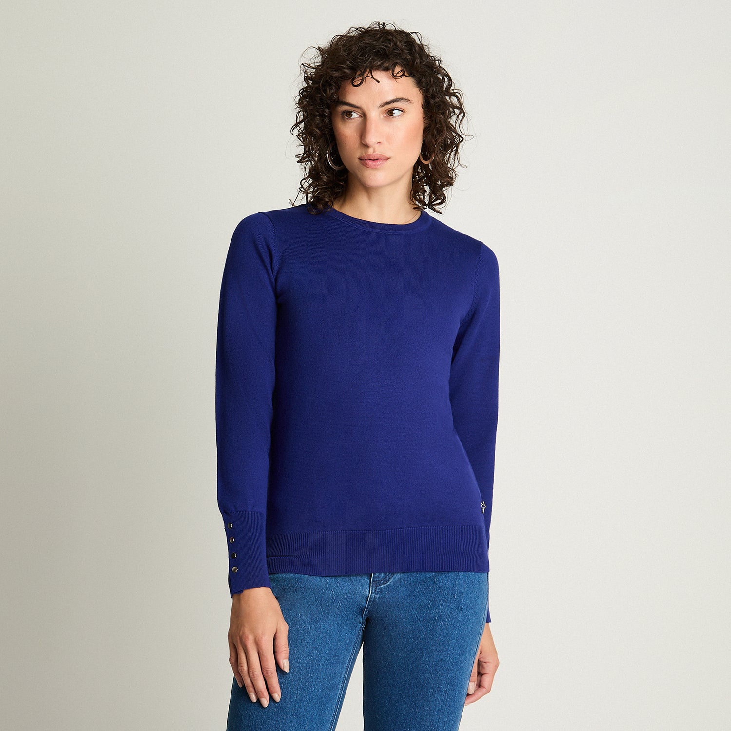 Sweater Escote Redondo Azul Lorenzo Di Pontti