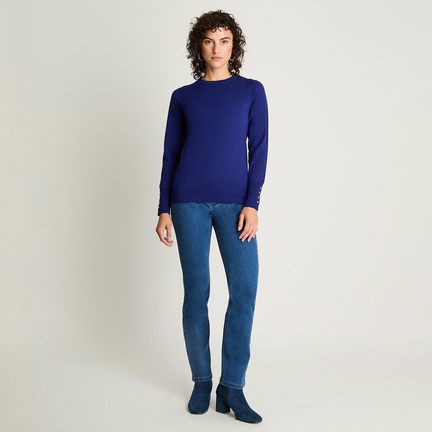 Sweater Escote Redondo Azul Lorenzo Di Pontti