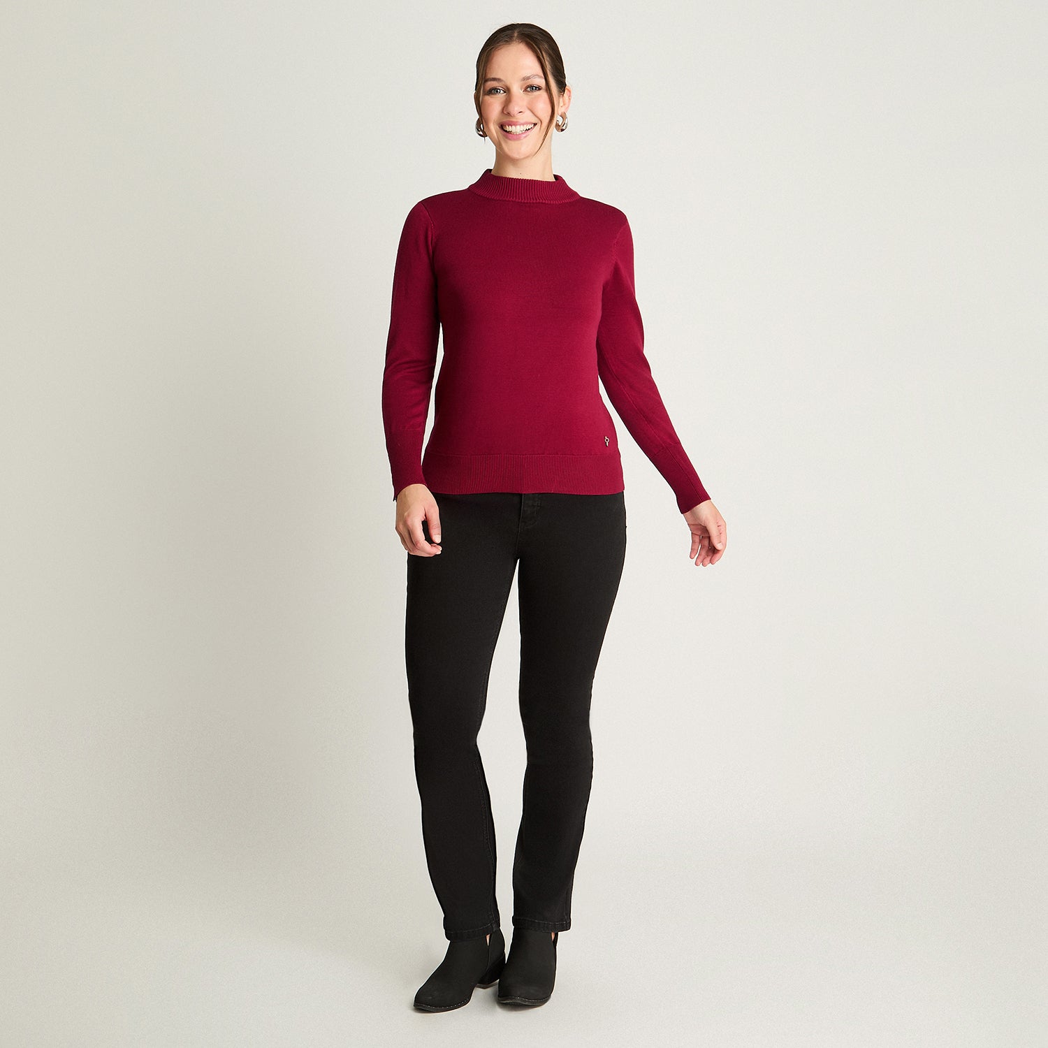 Sweater Cuello Mock Burdeo Lorenzo Di Pontti