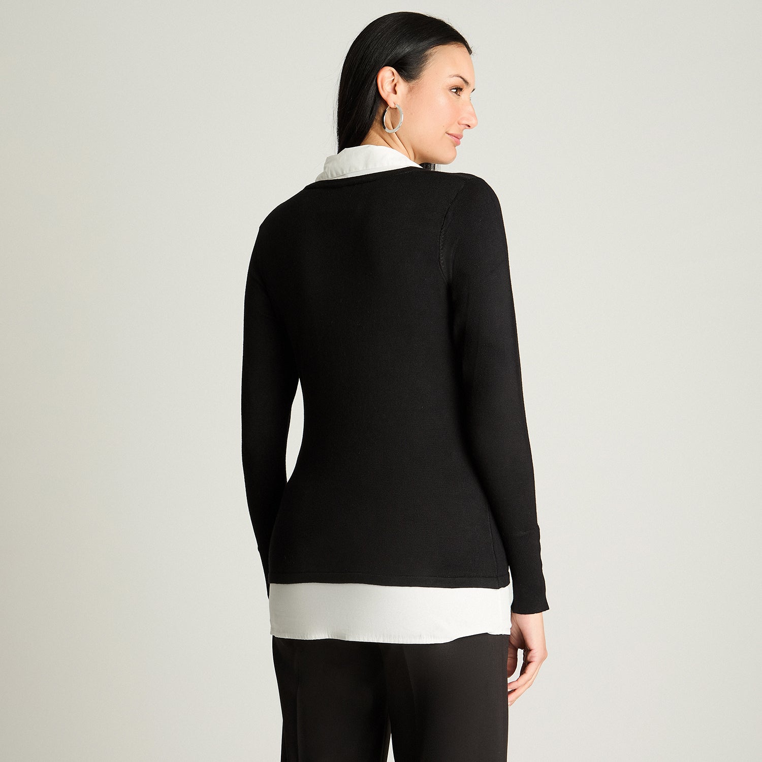 Sweater Twin Set Camisero Negro Lorenzo Di Pontti