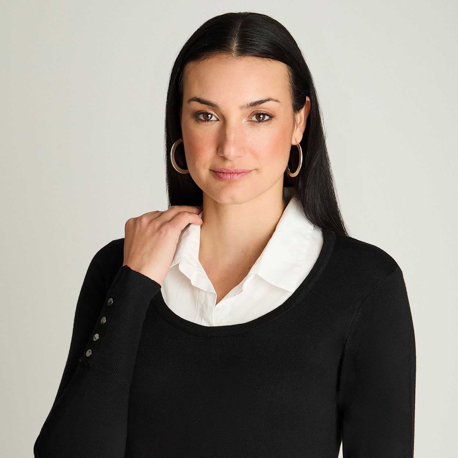 Sweater Twin Set Camisero Negro Lorenzo Di Pontti