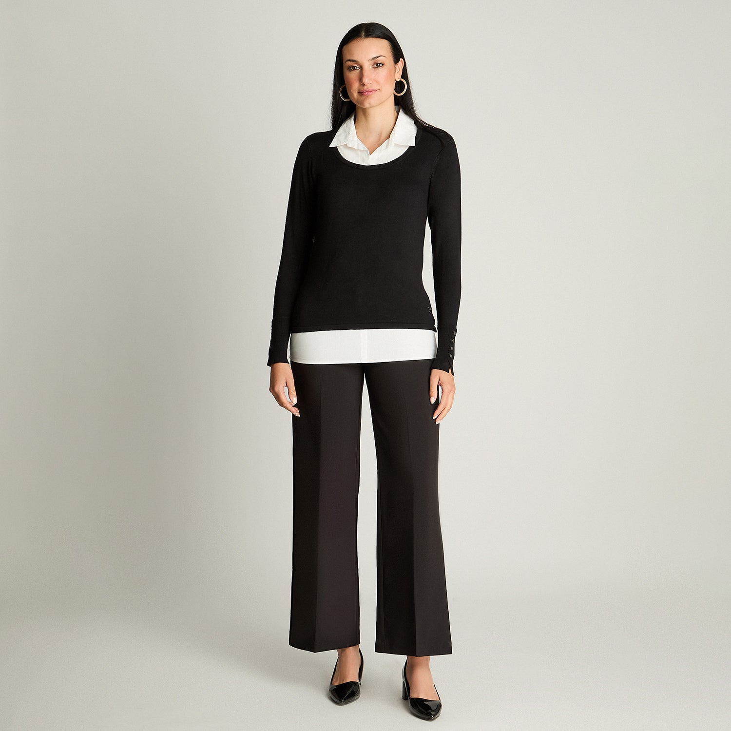 Sweater Twin Set Camisero Negro Lorenzo Di Pontti