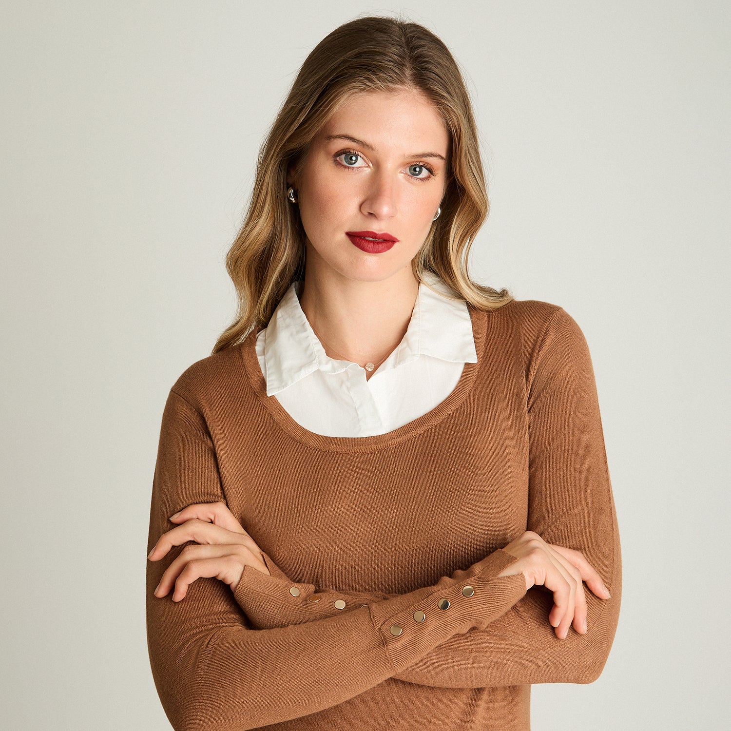 Sweater Twin Set Camisero Camel Lorenzo Di Pontti