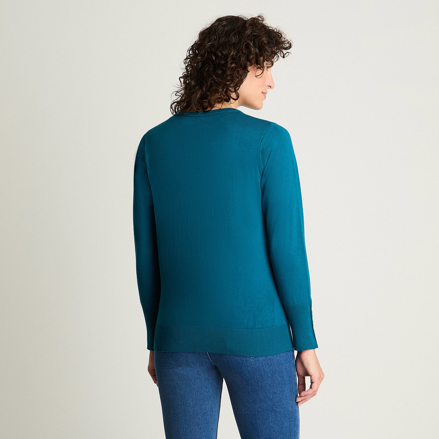 Sweater Escote V Petróleo Lorenzo Di Pontti