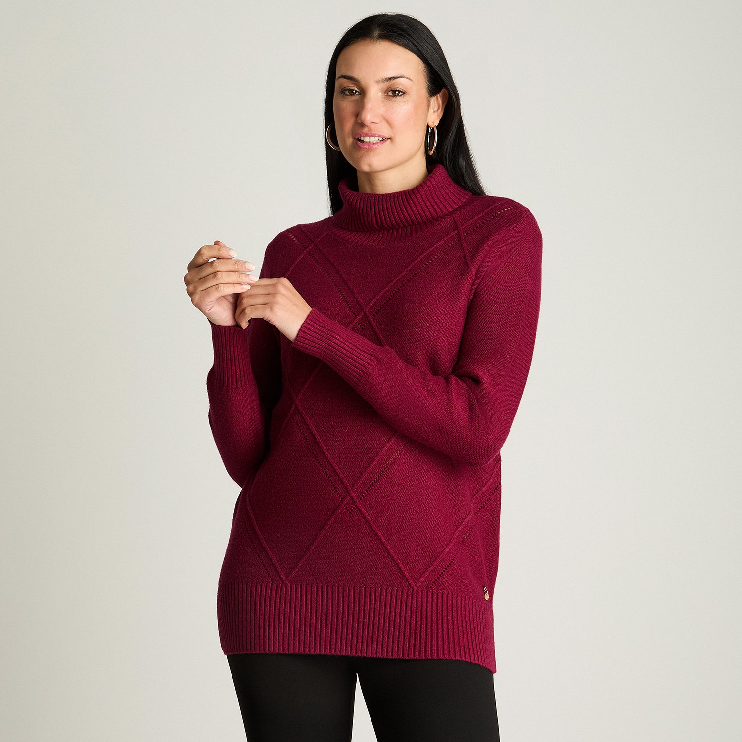 Sweater Manga Larga Cuello Alto Burdeo Lorenzo Di Pontti