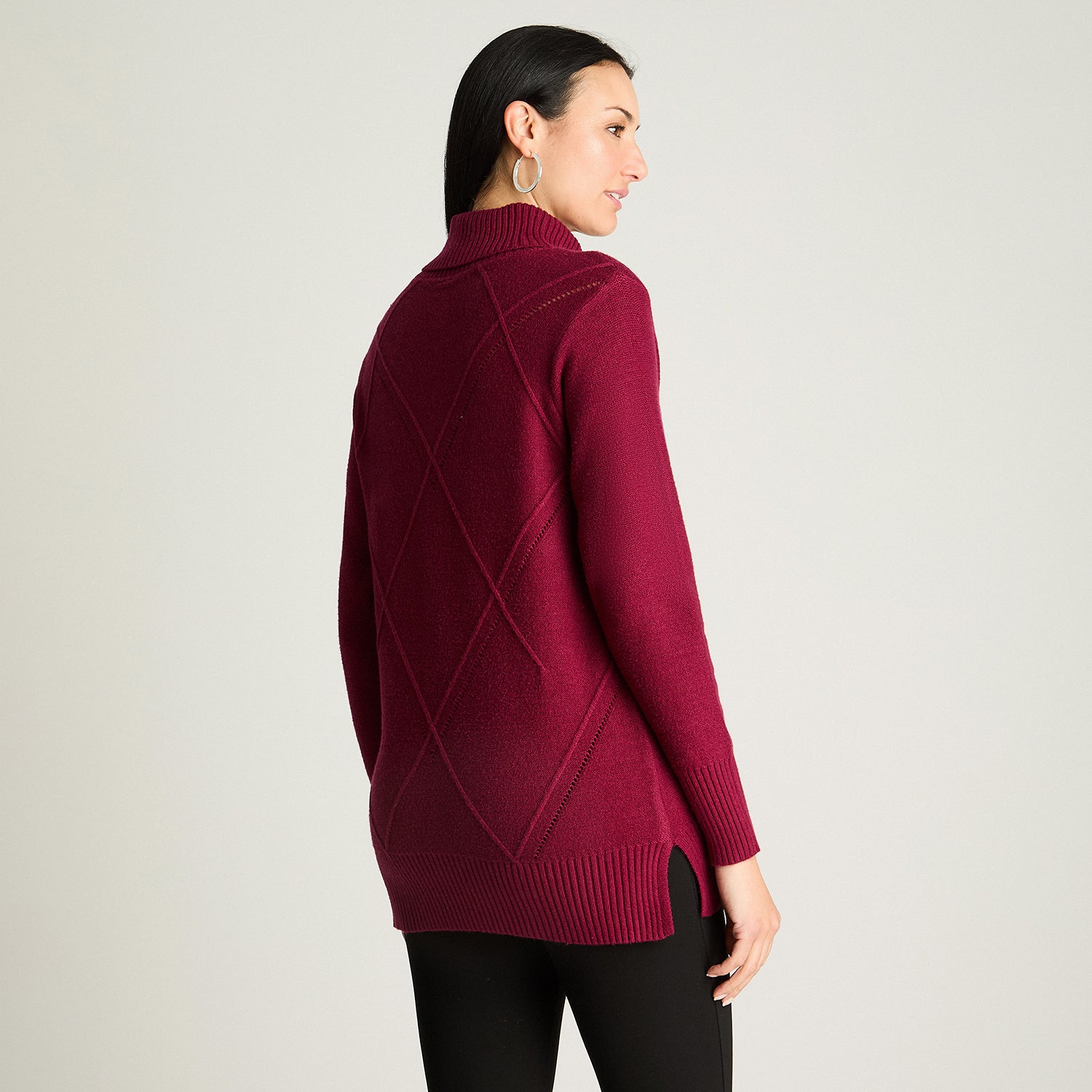 Sweater Manga Larga Cuello Alto Burdeo Lorenzo Di Pontti