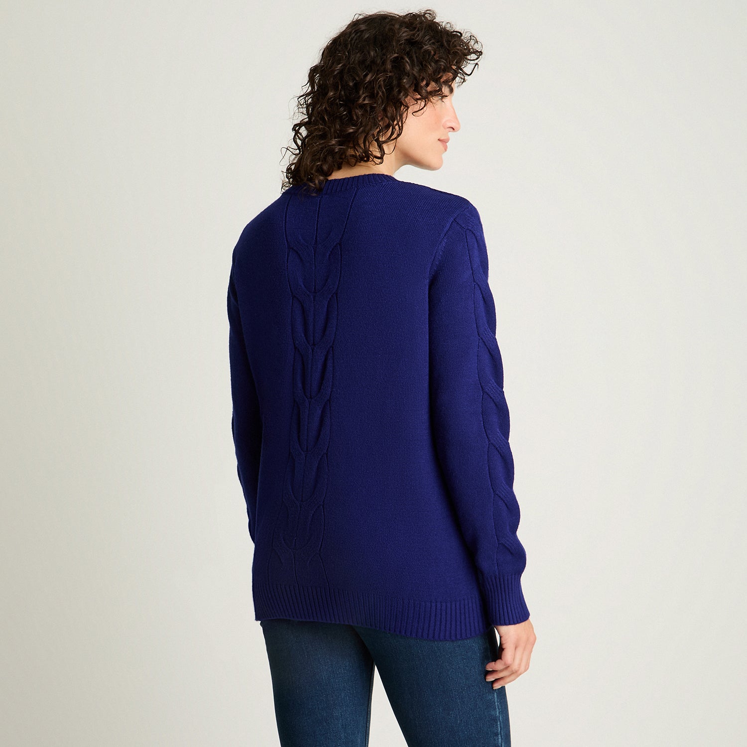 Sweater Escote Redondo Manga Larga Azul Lorenzo Di Pontti