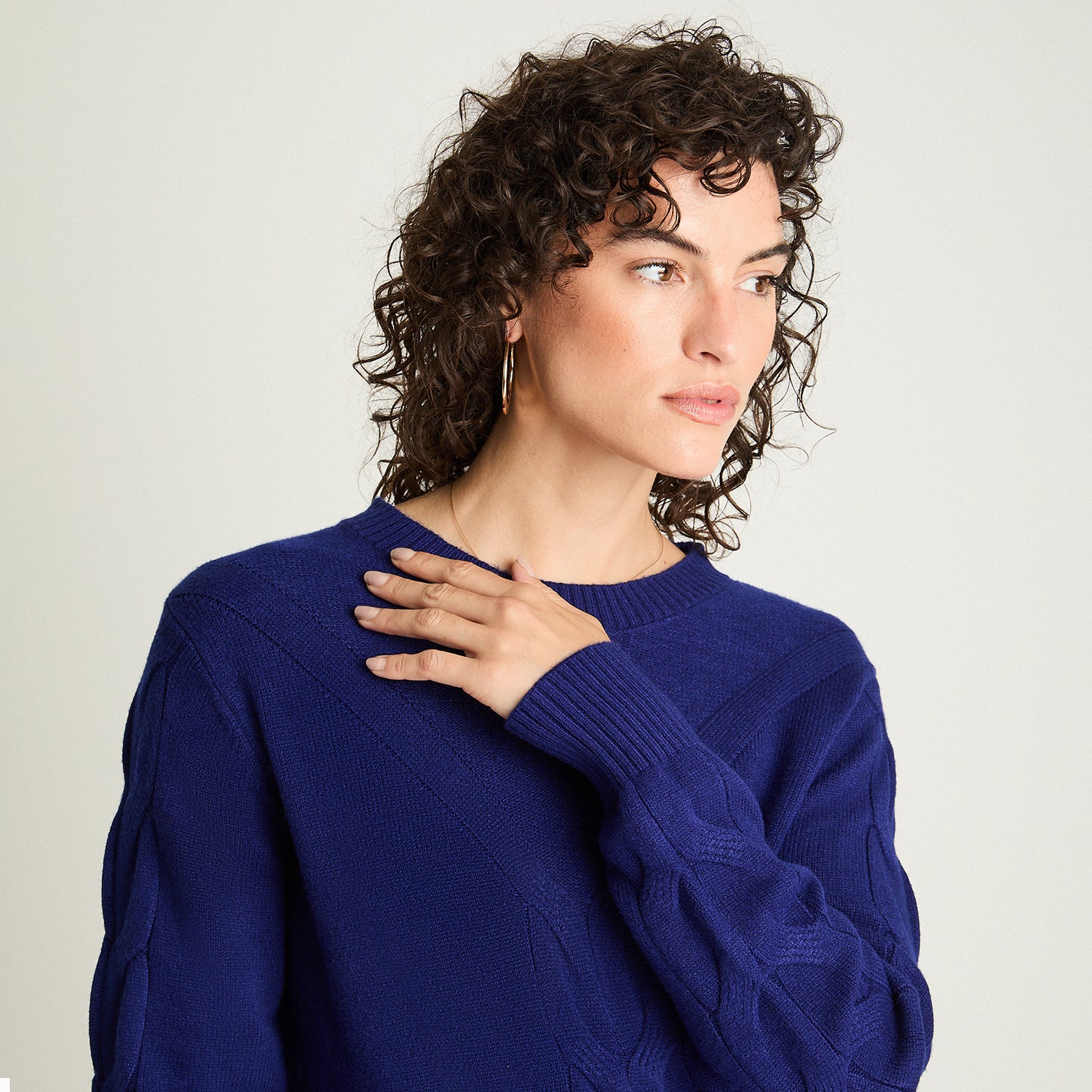 Sweater Escote Redondo Manga Larga Azul Lorenzo Di Pontti