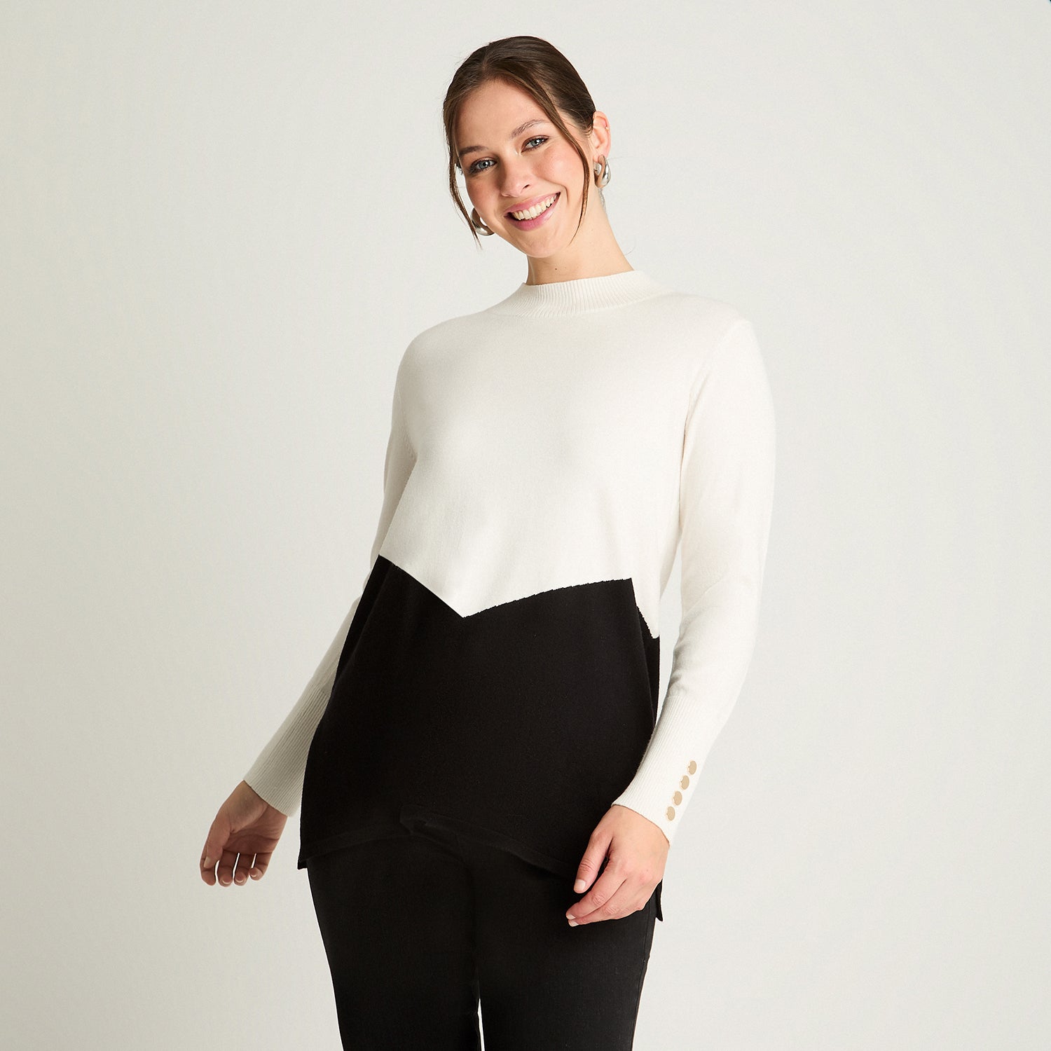 Sweater Manga Larga Bitono Crudo Lorenzo Di Pontti