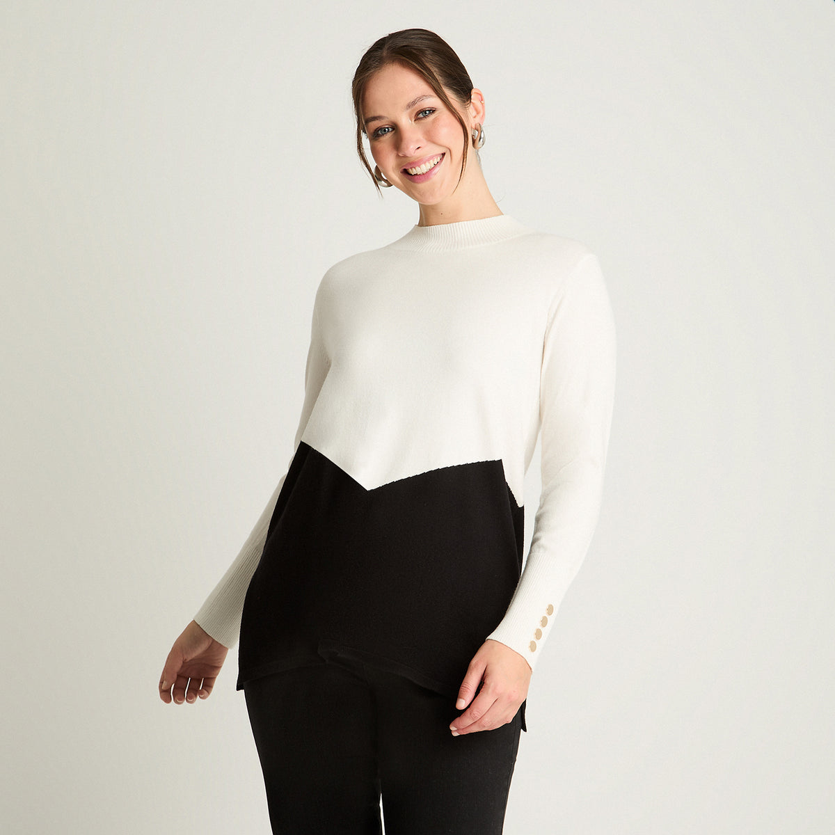 Sweater Manga Larga Bitono Crudo Lorenzo Di Pontti