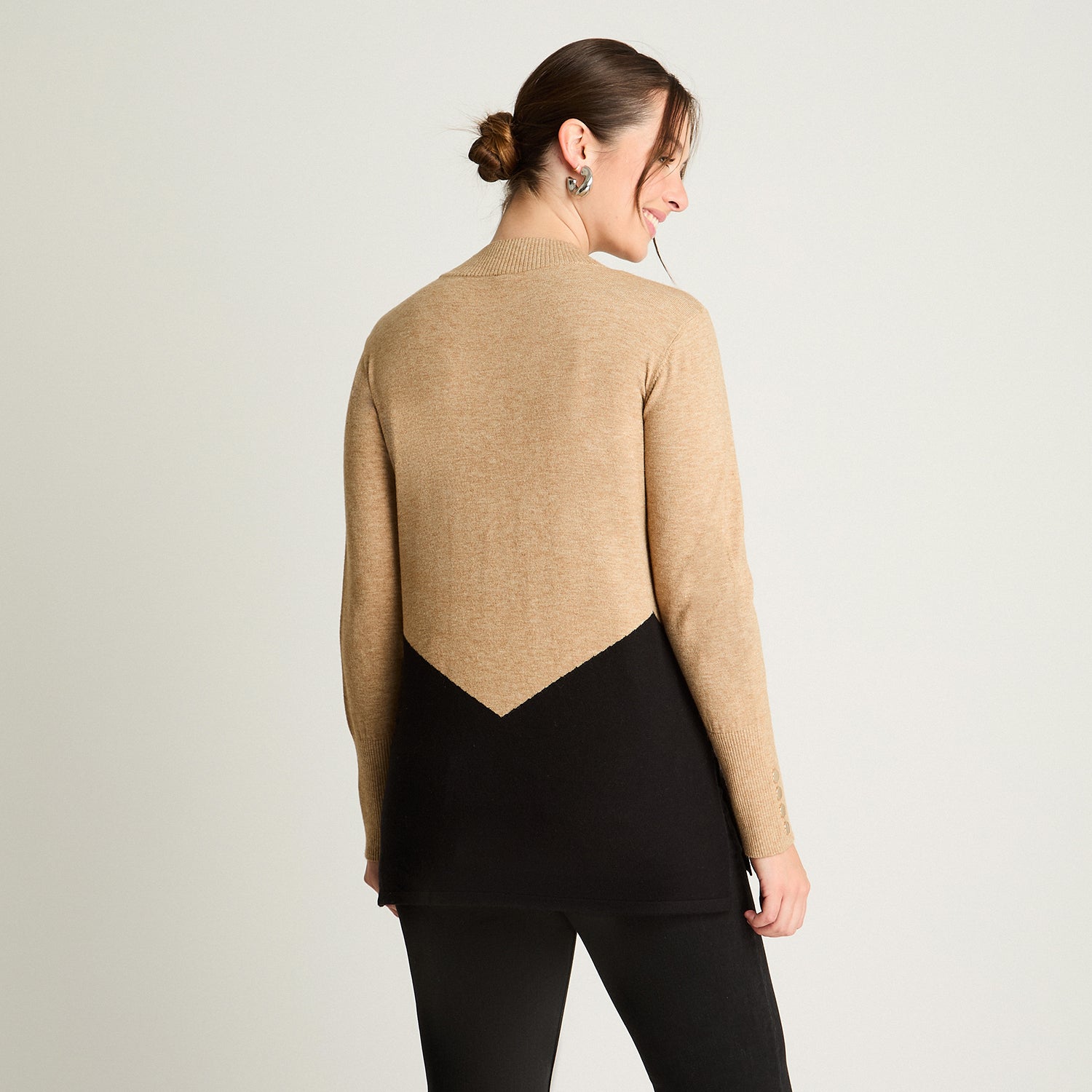 Sweater Manga Larga Bitono Camel Lorenzo Di Pontti