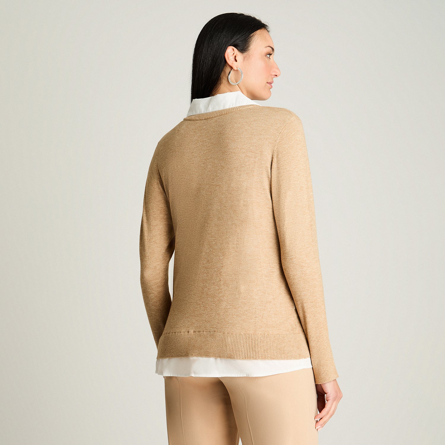 Sweater Manga Larga Twin Set Camisero Camel Lorenzo Di Pontti