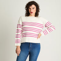 Sweater Cuello Redondo Básico Crudo Curvi