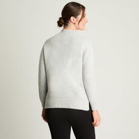 Tejido Manga Larga Cuello Mock Melange Gris Curvi