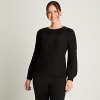 Sweater Manga Globo Rombos Negro Curvi