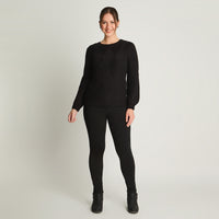 Sweater Manga Globo Rombos Negro Curvi