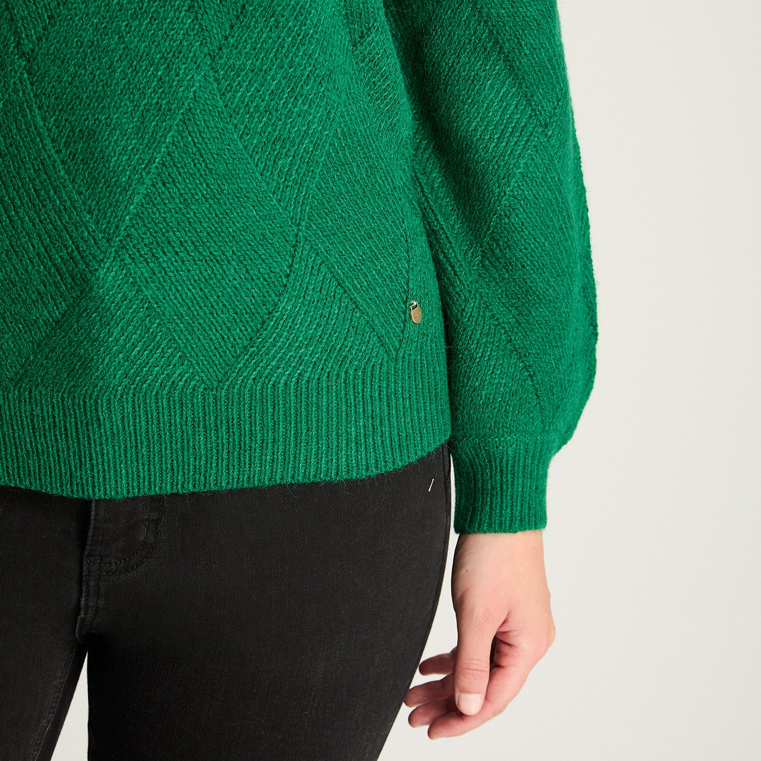 Sweater Manga Globo Rombos Verde Curvi