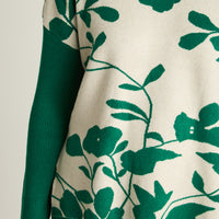 Tejido Jacquard Manga Larga Cuello Redondo Verde Curvi